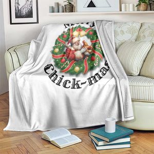 Funny Christmas Chicken Lovers Throw Blanket Merry Chickmas Santa Gift TS12 Print Your Wear