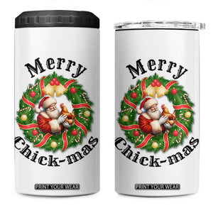 Funny Christmas Chicken Lovers 4 in 1 Can Cooler Tumbler Merry Chickmas Santa Gift TS12 One Size: 16 oz White Print Your Wear