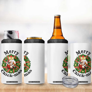 Funny Christmas Chicken Lovers 4 in 1 Can Cooler Tumbler Merry Chickmas Santa Gift TS12 Print Your Wear