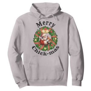 Funny Christmas Chicken Lovers Hoodie Merry Chickmas Santa Gift TS12 Ice Gray Print Your Wear