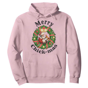 Funny Christmas Chicken Lovers Hoodie Merry Chickmas Santa Gift TS12 Light Pink Print Your Wear