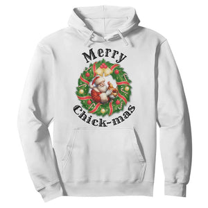 Funny Christmas Chicken Lovers Hoodie Merry Chickmas Santa Gift TS12 White Print Your Wear