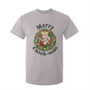 Funny Christmas Chicken Lovers T Shirt For Kid Merry Chickmas Santa Gift TS12 Ice Gray Print Your Wear