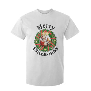 Funny Christmas Chicken Lovers T Shirt For Kid Merry Chickmas Santa Gift TS12 White Print Your Wear
