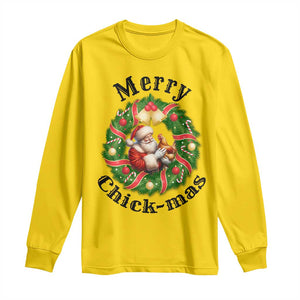 Funny Christmas Chicken Lovers Long Sleeve Shirt Merry Chickmas Santa Gift TS12 Daisy Print Your Wear