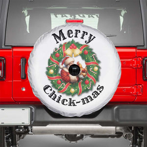 Funny Christmas Chicken Lovers Spare Tire Cover Merry Chickmas Santa Gift TS12 White Print Your Wear
