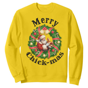 Funny Christmas Chicken Lovers Sweatshirt Merry Chickmas Santa Gift TS12 Daisy Print Your Wear