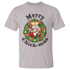 Funny Christmas Chicken Lovers T Shirt Merry Chickmas Santa Gift TS12 Ice Gray Print Your Wear