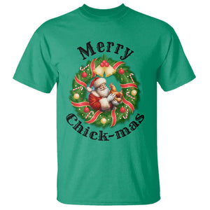 Funny Christmas Chicken Lovers T Shirt Merry Chickmas Santa Gift TS12 Irish Green Print Your Wear