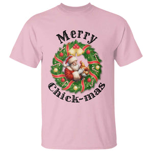 Funny Christmas Chicken Lovers T Shirt Merry Chickmas Santa Gift TS12 Light Pink Print Your Wear