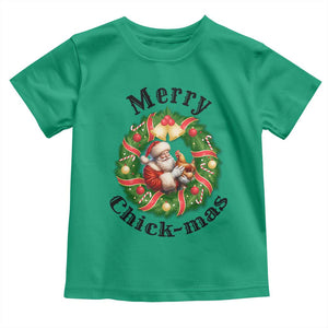 Funny Christmas Chicken Lovers Toddler T Shirt Merry Chickmas Santa Gift TS12 Irish Green Print Your Wear