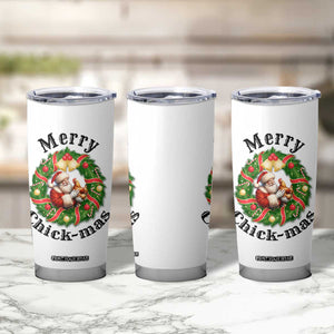 Funny Christmas Chicken Lovers Tumbler Cup Merry Chickmas Santa Gift TS12 Print Your Wear