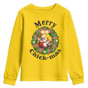 Funny Christmas Chicken Lovers Youth Sweatshirt Merry Chickmas Santa Gift TS12 Daisy Print Your Wear