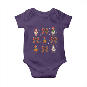 Cute Christmas Chicken With Xmas Coquette Bow Baby Onesie TS12 Purple Print Your Wear