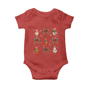 Cute Christmas Chicken With Xmas Coquette Bow Baby Onesie TS12 Red Print Your Wear