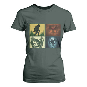 Mothman Bigfoot Chupacabra Jersey Devil T Shirt For Women Cryptid Legends Gift TS12 Dark Forest Green Print Your Wear