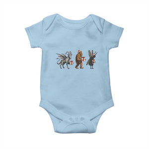 Christmas Cryptid Gift Baby Onesie Bigfoot Jersey Devil Mothman Santa TS12 Light Blue Print Your Wear