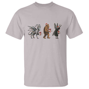 Christmas Cryptid Gift T Shirt Bigfoot Jersey Devil Mothman Santa TS12 Ice Gray Print Your Wear