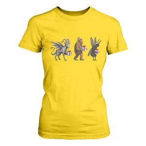 Christmas Cryptid Gift T Shirt For Women Bigfoot Jersey Devil Mothman Santa TS12 Daisy Print Your Wear