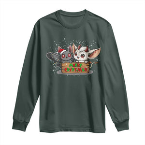 Mothman And Jersey Devil Long Sleeve Shirt Merry Cryptmas Funny Holiday Gift TS12 Dark Forest Green Print Your Wear