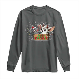 Mothman And Jersey Devil Long Sleeve Shirt Merry Cryptmas Funny Holiday Gift TS12 Dark Heather Print Your Wear