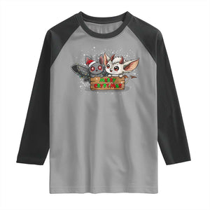 Mothman And Jersey Devil Raglan Shirt Merry Cryptmas Funny Holiday Gift TS12 Sport Gray Black Print Your Wear