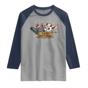 Mothman And Jersey Devil Raglan Shirt Merry Cryptmas Funny Holiday Gift TS12 Sport Gray Navy Print Your Wear