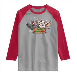 Mothman And Jersey Devil Raglan Shirt Merry Cryptmas Funny Holiday Gift TS12 Sport Gray Red Print Your Wear