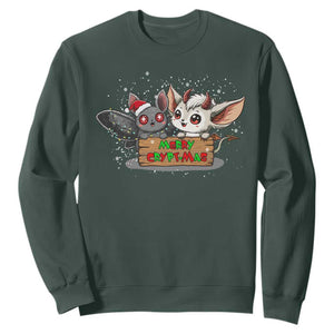 Mothman And Jersey Devil Sweatshirt Merry Cryptmas Funny Holiday Gift TS12 Dark Forest Green Print Your Wear