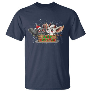Mothman And Jersey Devil T Shirt Merry Cryptmas Funny Holiday Gift TS12 Navy Print Your Wear