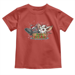 Mothman And Jersey Devil Toddler T Shirt Merry Cryptmas Funny Holiday Gift TS12 Red Print Your Wear