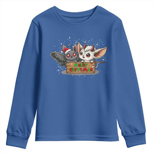 Mothman And Jersey Devil Youth Sweatshirt Merry Cryptmas Funny Holiday Gift TS12 Royal Blue Print Your Wear
