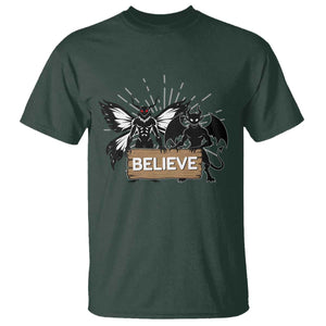 Mothman Jersey Devil T Shirt Believe Cryptid Folklore Gift TS12 Dark Forest Green Print Your Wear
