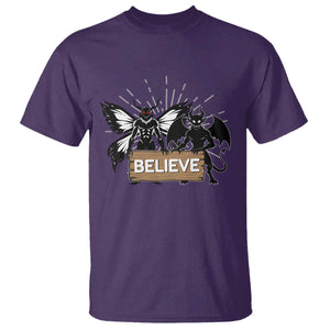 Mothman Jersey Devil T Shirt Believe Cryptid Folklore Gift TS12 Purple Print Your Wear