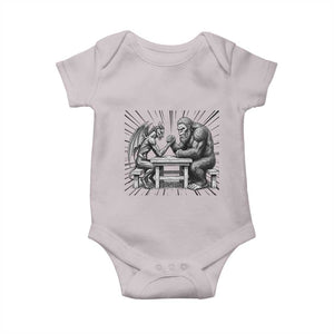 Bigfoot Jersey Devil Baby Onesie Arm Wrestling Funny Cryptid Gift TS12 Ice Gray Print Your Wear