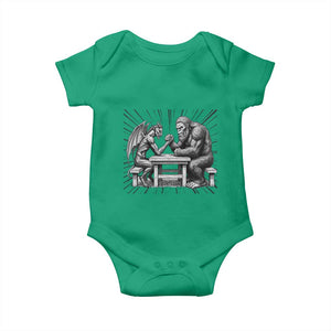 Bigfoot Jersey Devil Baby Onesie Arm Wrestling Funny Cryptid Gift TS12 Irish Green Print Your Wear