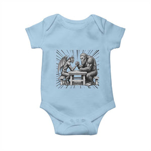 Bigfoot Jersey Devil Baby Onesie Arm Wrestling Funny Cryptid Gift TS12 Light Blue Print Your Wear