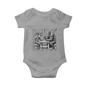 Bigfoot Jersey Devil Baby Onesie Arm Wrestling Funny Cryptid Gift TS12 Sport Gray Print Your Wear