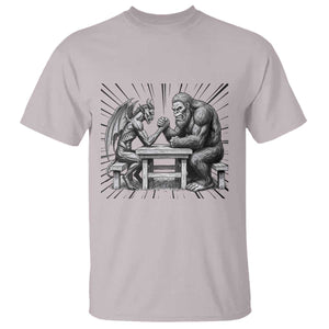 Bigfoot Jersey Devil T Shirt Arm Wrestling Funny Cryptid Gift TS12 Ice Gray Print Your Wear