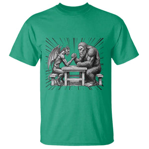Bigfoot Jersey Devil T Shirt Arm Wrestling Funny Cryptid Gift TS12 Irish Green Print Your Wear