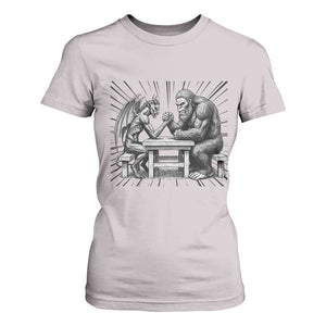 Bigfoot Jersey Devil T Shirt For Women Arm Wrestling Funny Cryptid Gift TS12 Ice Gray Print Your Wear