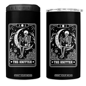 The Knitter Skeleton 4 in 1 Can Cooler Tumbler Knitting Lover Gift Tarot Card Graphic TS12 One Size: 16 oz Black Print Your Wear