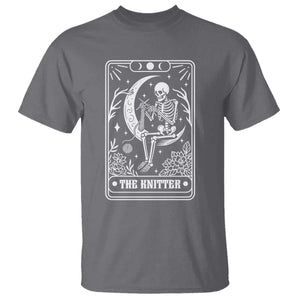 The Knitter Skeleton T Shirt Knitting Lover Gift Tarot Card Graphic TS12 Charcoal Print Your Wear