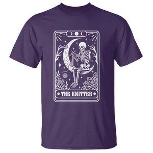 The Knitter Skeleton T Shirt Knitting Lover Gift Tarot Card Graphic TS12 Purple Print Your Wear
