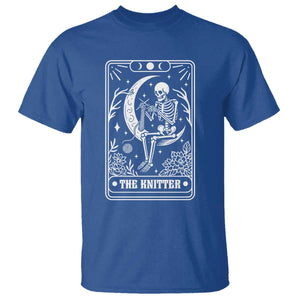 The Knitter Skeleton T Shirt Knitting Lover Gift Tarot Card Graphic TS12 Royal Blue Print Your Wear