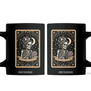 The Crocheter Skeleton Coffee Mug Crochet Lover Gift Tarot Card Graphic TS12 Black Print Your Wear