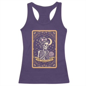 The Crocheter Skeleton Racerback Tank Top Crochet Lover Gift Tarot Card Graphic TS12 Purple Print Your Wear