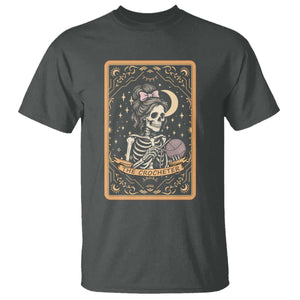 The Crocheter Skeleton T Shirt Crochet Lover Gift Tarot Card Graphic TS12 Dark Heather Print Your Wear