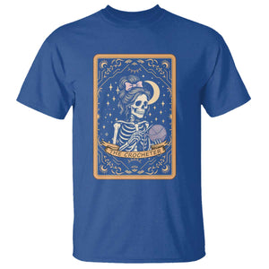 The Crocheter Skeleton T Shirt Crochet Lover Gift Tarot Card Graphic TS12 Royal Blue Print Your Wear