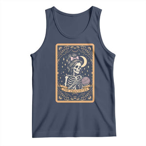 The Crocheter Skeleton Tank Top Crochet Lover Gift Tarot Card Graphic TS12 Navy Print Your Wear